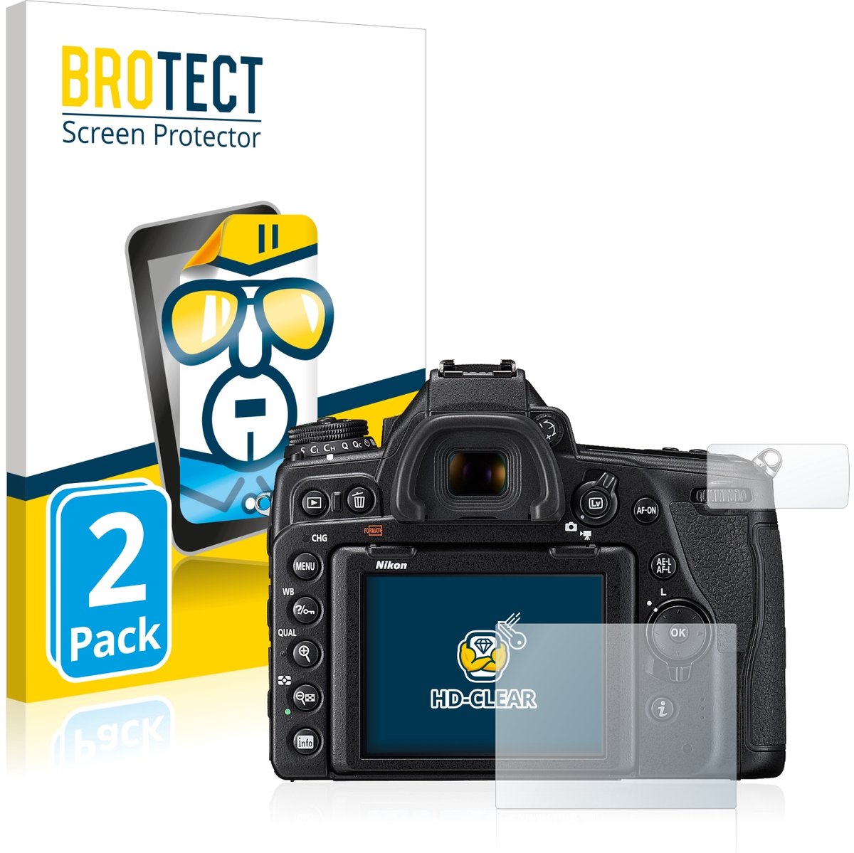 BROTECT - Screenprotector voor Nikon D780 - Folie Beschermfolie transparant 2 Stuks