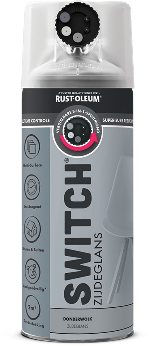 Rust-Oleum Switch Spuitbus Verf Zijdeglans 400ml - Donderwolk