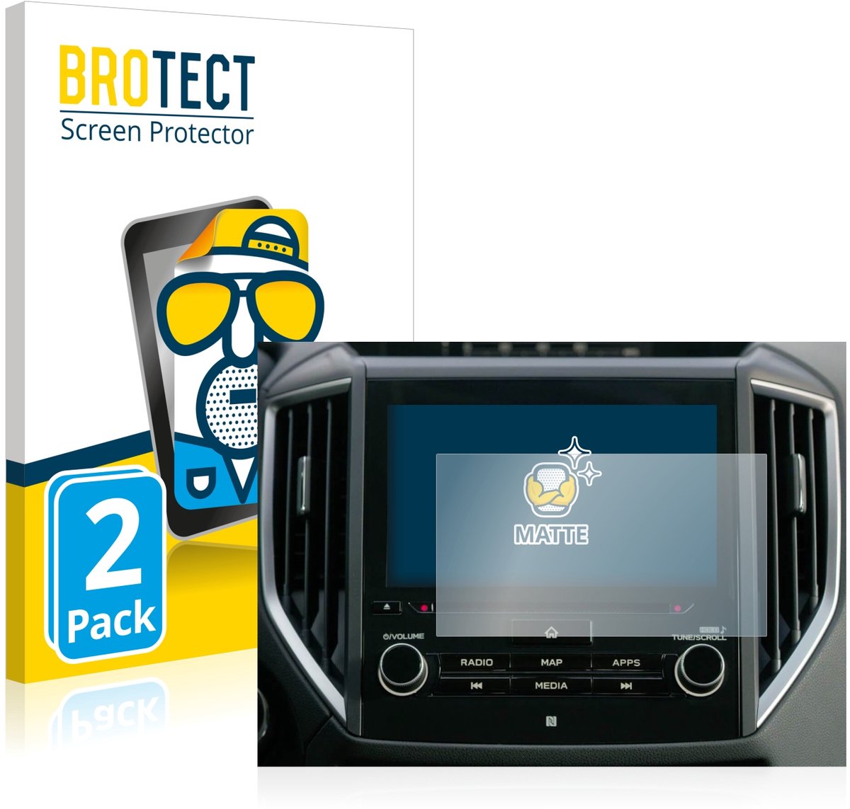 BROTECT - Screenprotector voor Subaru Ascent Starlink 8" 2019 - Folie Beschermfolie matte 2 Stuks
