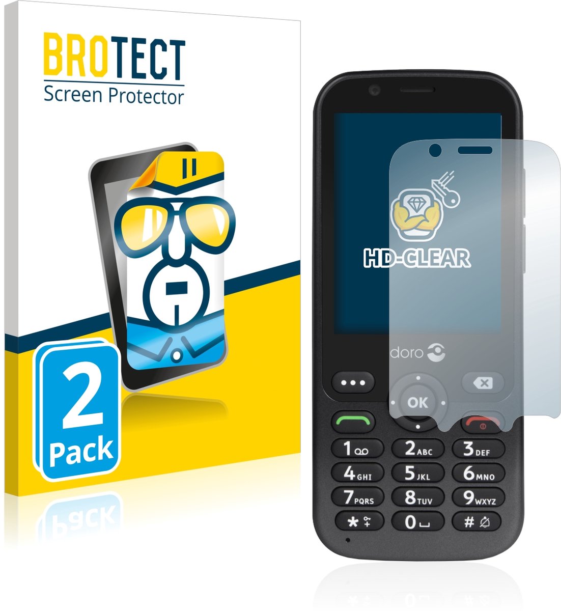 BROTECT - Screenprotector voor Doro 7010 - Folie Beschermfolie transparant 2 Stuks