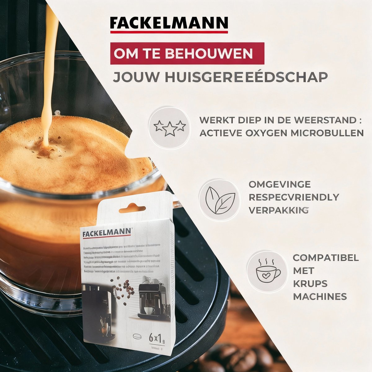 Reinigingstabletten voor huishoudelijke apparaten per 6 Fackelmann Ontbijt