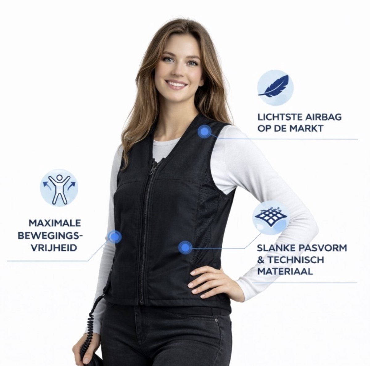 JMPX Airbag Vest voor Paardrijden – Maximale Veiligheid & Professionele Bescherming maat M (inclusief lucht cilinder)