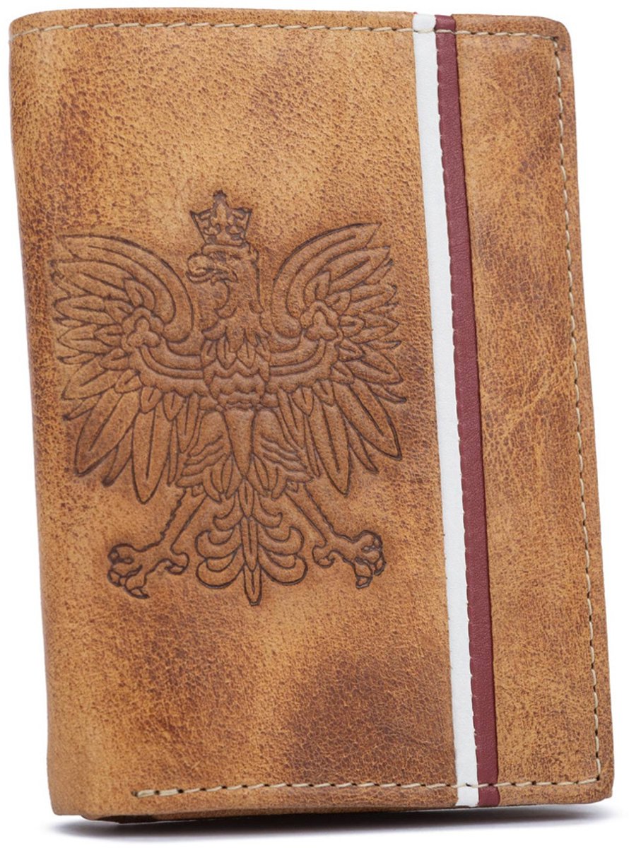 INNY - Nubuck Leren Portemonnee - Grote Mannelijke - RFID Beschermd - Patriotisch Ontwerp