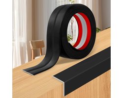 PVC-hoekstrips, zelfklevende wandafwerking, flexibele profielen Geschikt voor tegel- en plafondranden (glanzend zwart, 4 cm x 3 m)