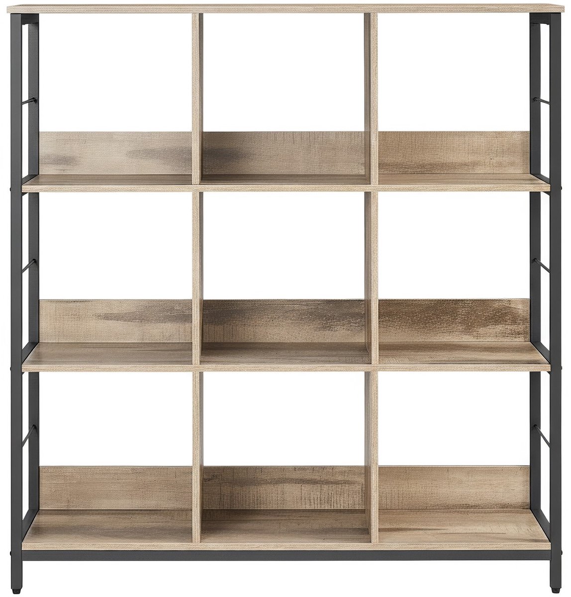 Boekenplank – Vrijstaand – 3-laags met 9 vakken – Bruinzwart – 100 x 30 x 103,1 cm