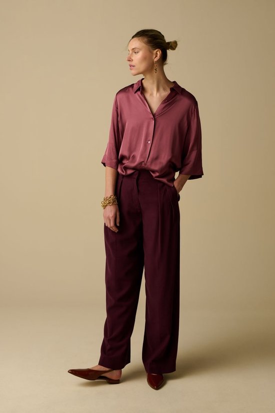 Donkerroze Boxy Blouse
