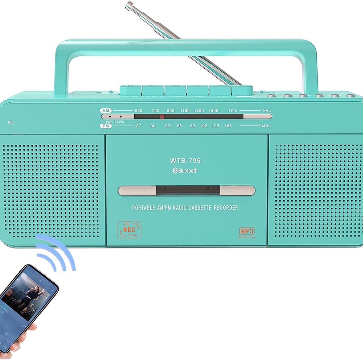 NBAP® Cassette Speler - Walkman - Blauwgroen