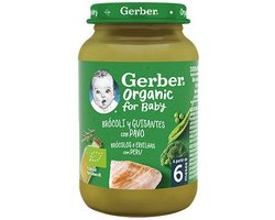 Babypotje, broccoli, erwtjes en kalkoen 190 g|Baby jar, broccoli, peas and turkey 190 g|Petit pot bébé, brocoli, petits pois et dinde 190 g