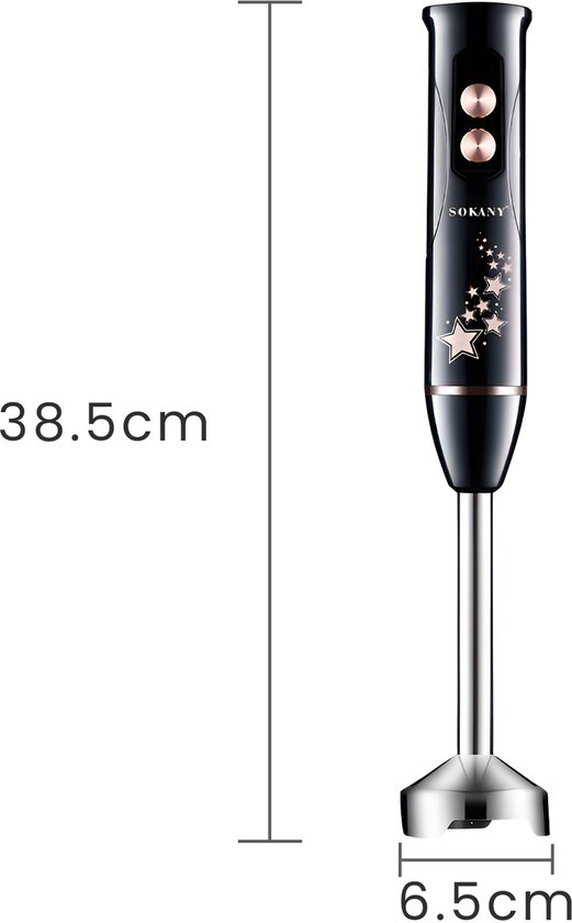 Sokany, Staafmixer 600W 4-in-1 met Hakmolen en Garde, Grijs van SOKANY — afbeelding 4