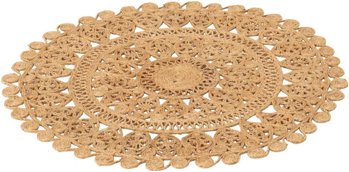 J-Line vloerkleed Oosters Rond - jute - naturel - small