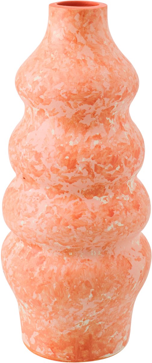 vaas - keramiek - oranje/wit - large