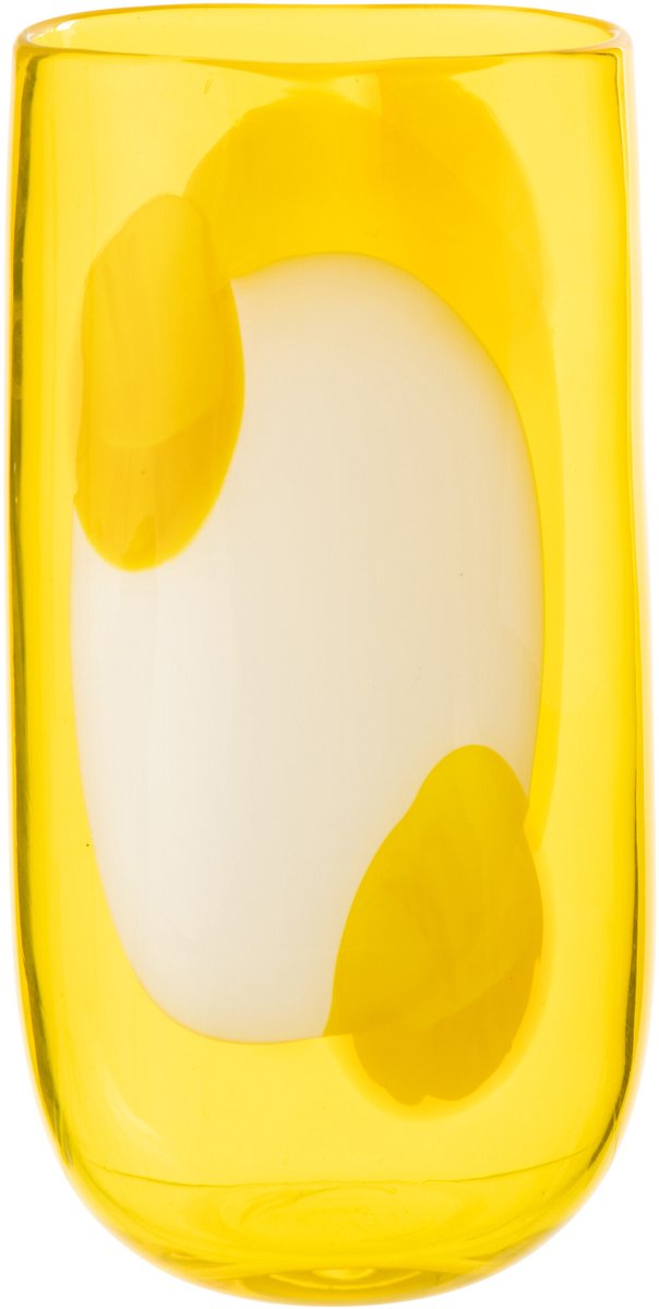 J-Line vaas Mona - glas - transparant/geel - small