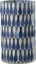 J-Line kaarshouder - glas - blauw/wit - large