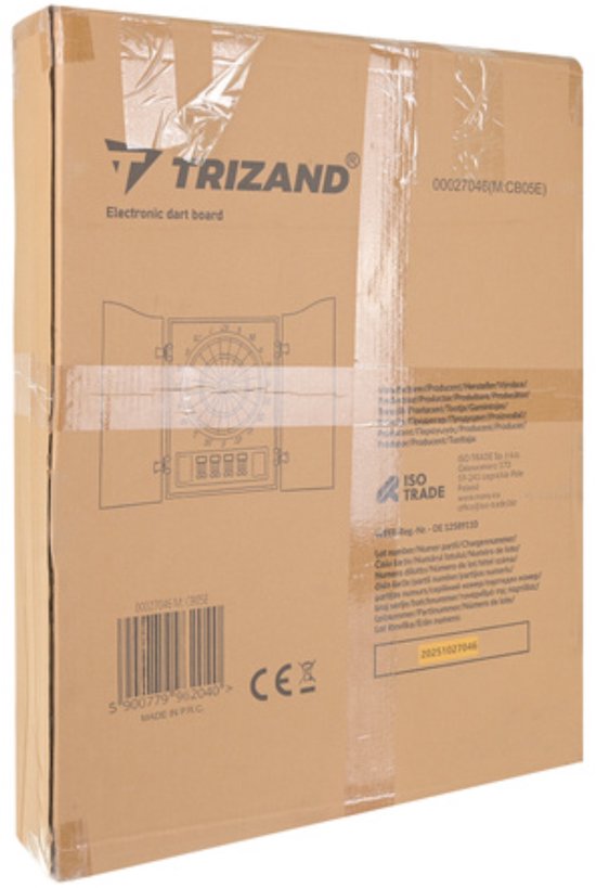 Trizand Elektronisch dartbord met afsluitbare kast, speelveld 35 cm, 4 LED displays, 27 spellen, 243 varianten, 1 tot 16 spelers, netvoeding — afbeelding 2