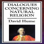 Boek kaft met tekst 'Dialogues Concerning Natural Religion' en een schilderij van David Hume.