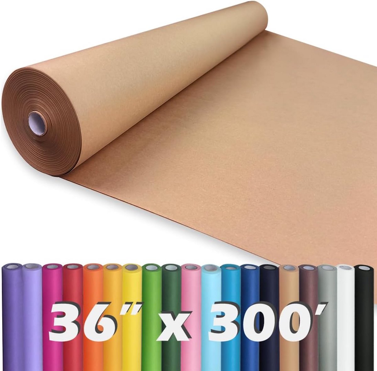 Grote Bruine Kraftpapier Rol 91 cm x 91 meter - Stevig & Duurzaam Verpakkingspapier voor Cadeaus, Knutselen en Kunst