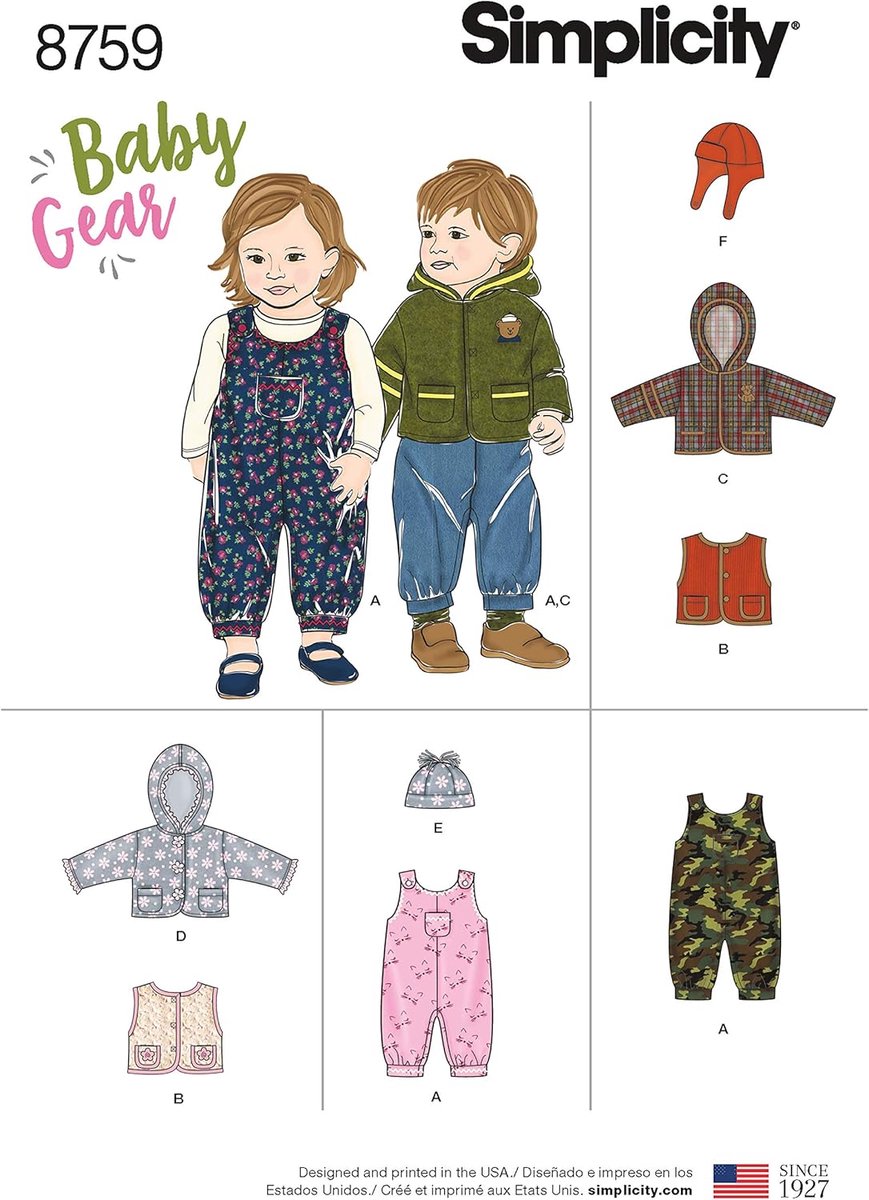 Baby Kleding Patroon - Naaipatroon Babykleding - Zelf Kleding Maken - Inclusief Jumpsuit Vest Jas - Maat XXS Tot L