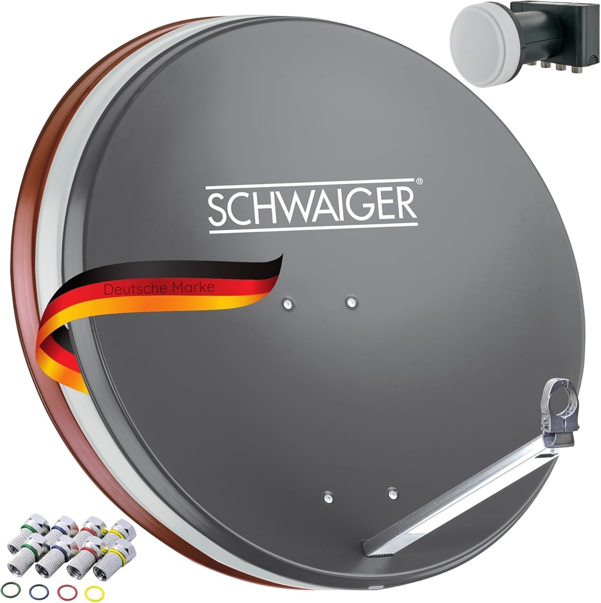 Satellietschotel 80 cm met Quad LNB voor 4 Ontvangers