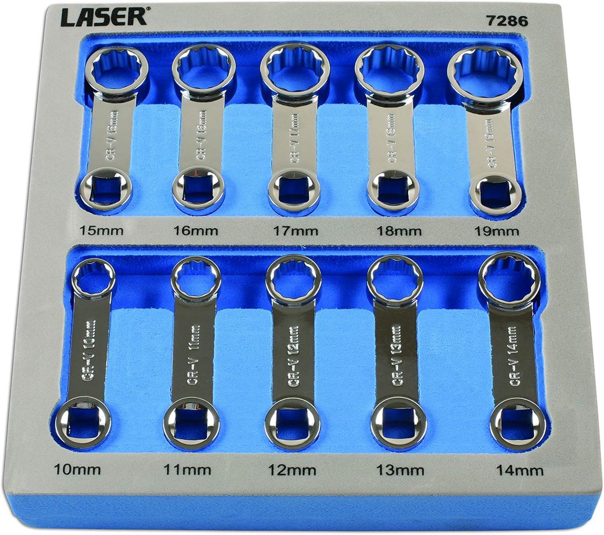 Koppeladapter Set 10-delig 3/8" Drive Maten 10-19mm Chroom-Vanadium Steeksleutelhulzen