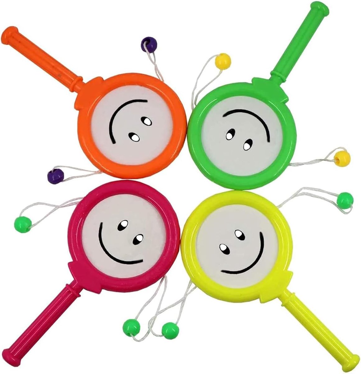 12 Stuks Mini Trommels met Smiley Gezicht - Feestartikelen, Traktaties en Kinderspeelgoed