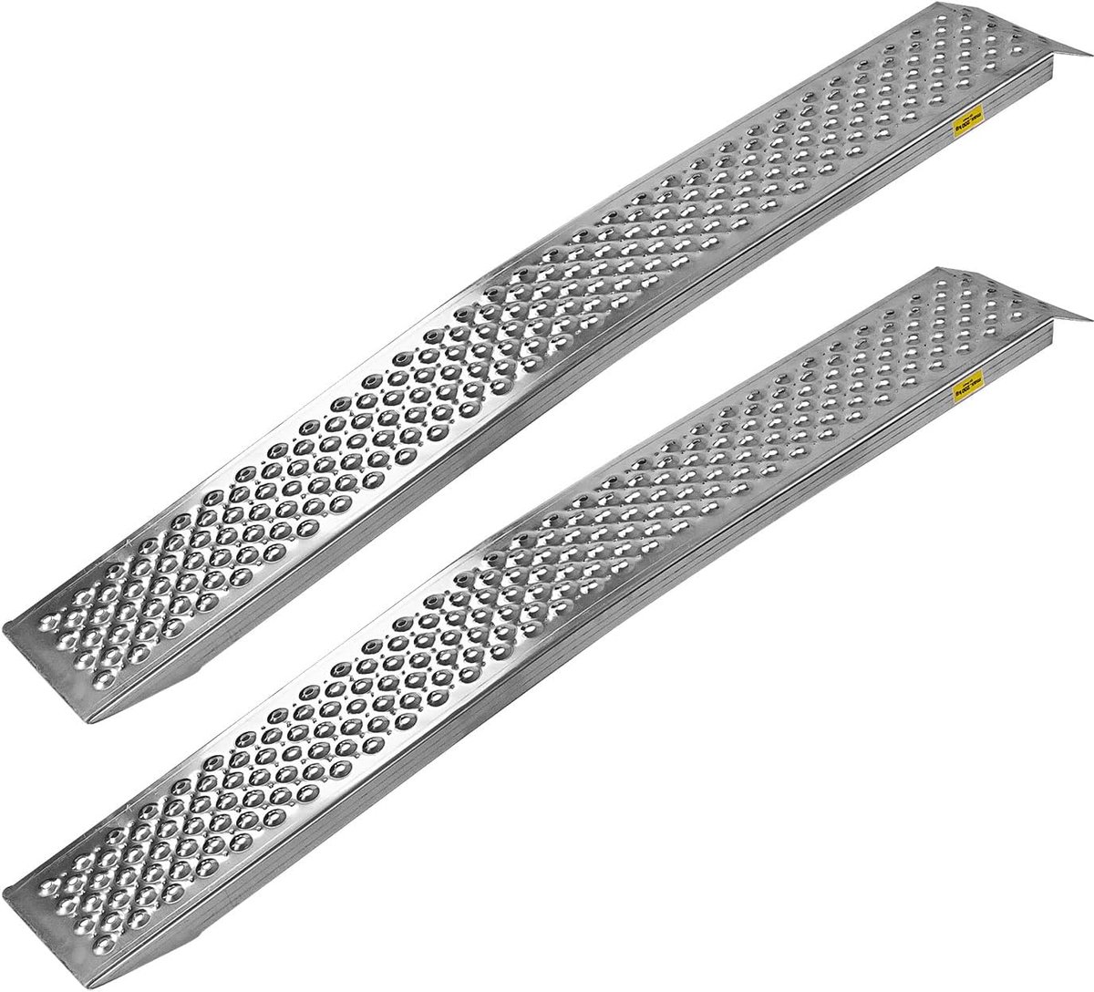 Set van 2 Gebogen Aluminium Oprijplaten 22 x 150 cm - Laadhelling voor Machines en Motoren