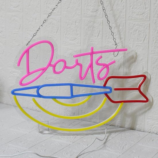 Neon Dartbord Verlichting - USB LED Neon Licht voor Wanddecoratie, Bar en Speelkamer — afbeelding 2