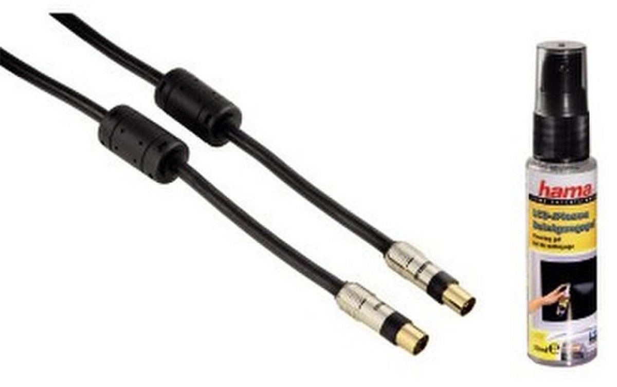 Coaxiale Kabel - Antennekabel - Signaaloverdracht - 4-voudig afgeschermd - 15 meter - Zwart