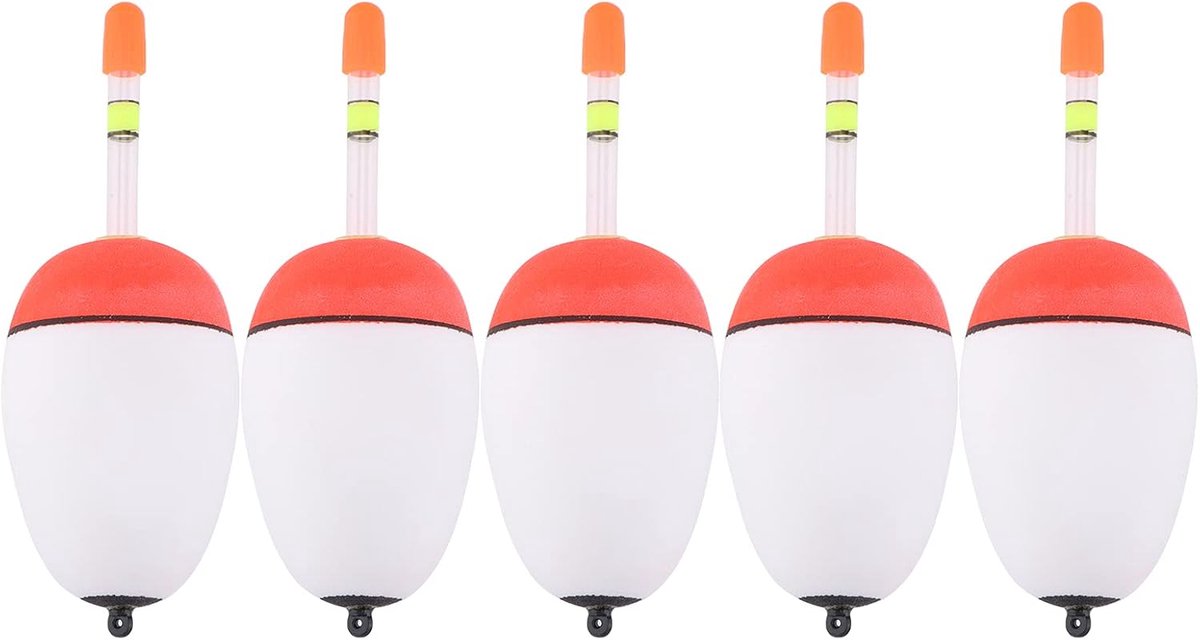 Set van 5 Zware Visdobbers (50 Gram) voor Vissen op Lange Afstand en Sterke Stroming