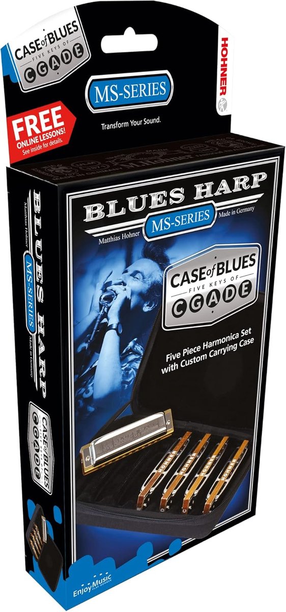 Set van 5 Blues Mondharmonicas in Populaire Toonladders voor Beginners en Gevorderden