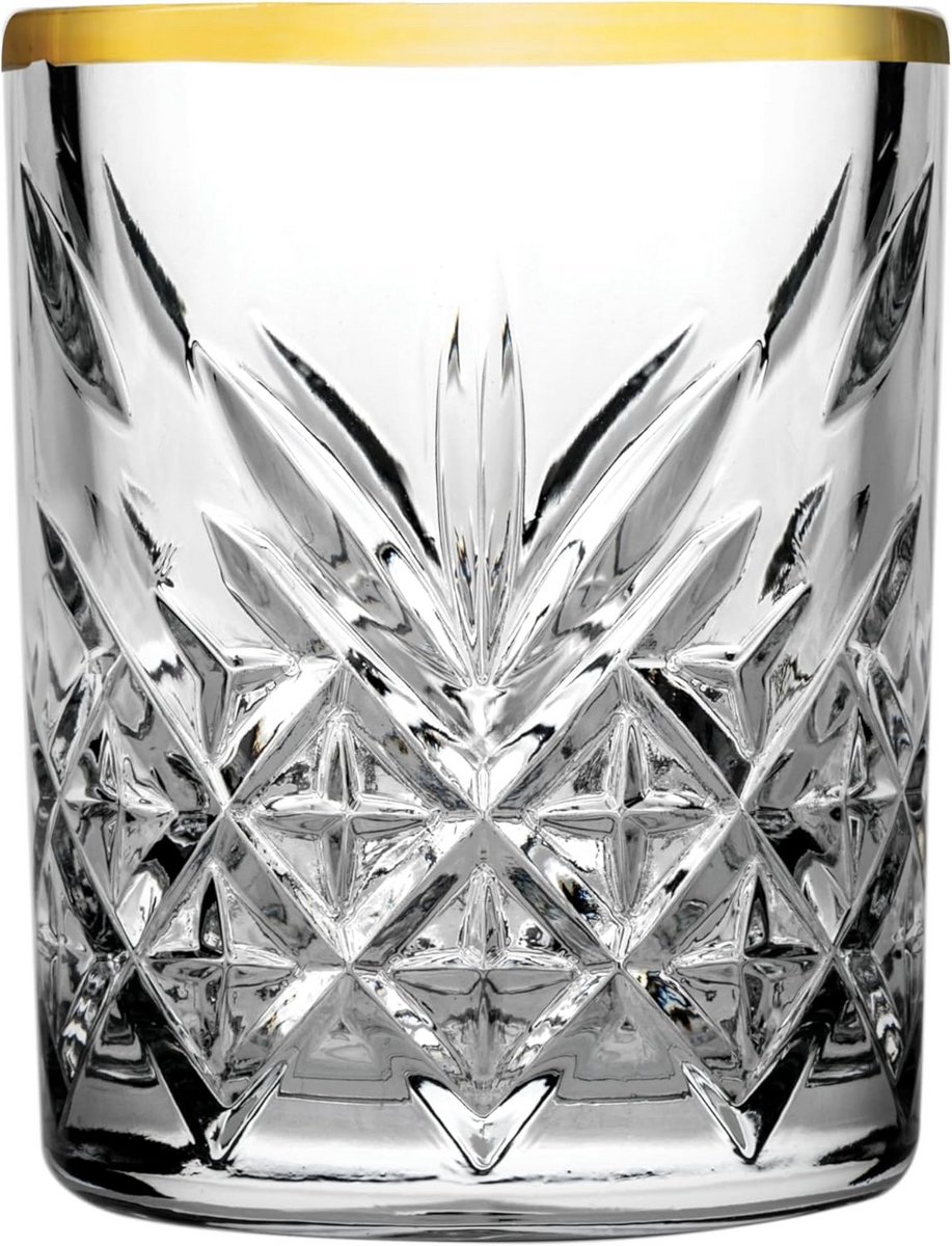 Set van 4 Stuks Trendy Shotglaasjes met Gouden Rand - 62 ml Dipschaaltje