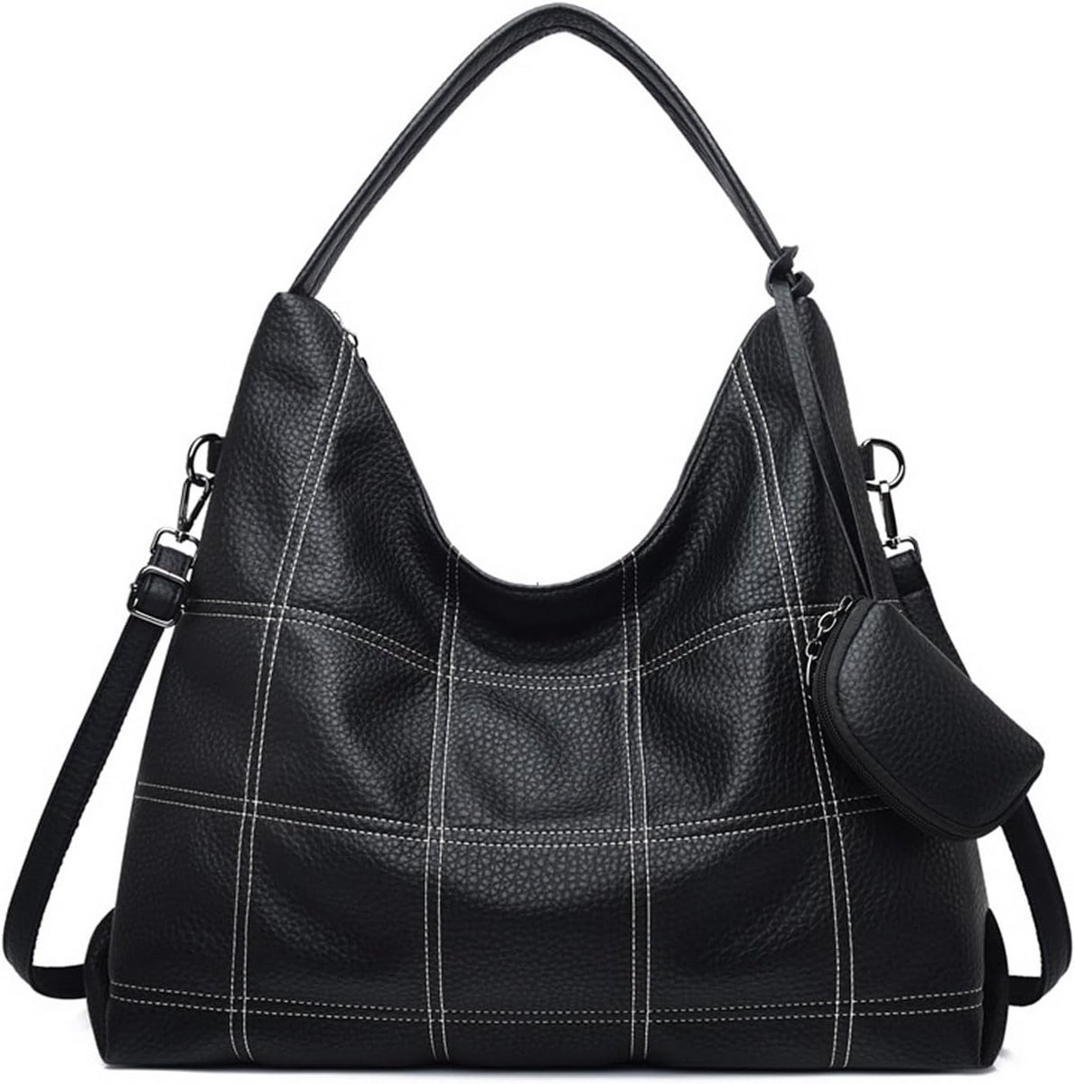 Stijlvolle Dames Handtas met Korte Hengsels – Schoudertas en Crossbody Tas van PU Leer