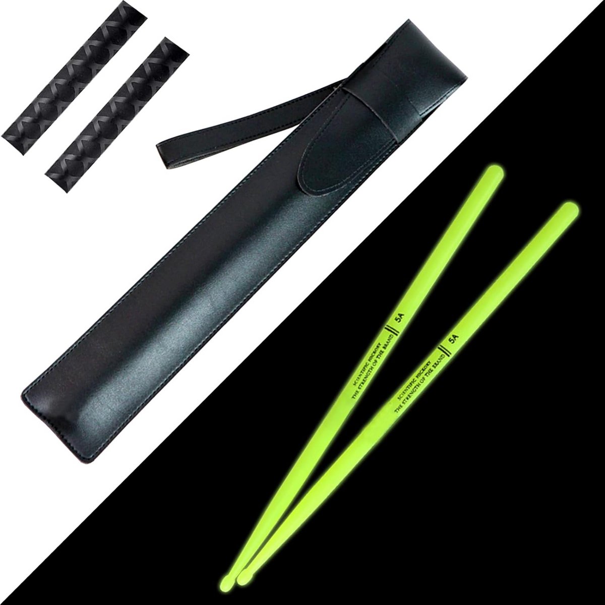 Glow in the Dark Nylon Drumstokken voor Drumstel met Antislip Grip