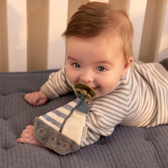 Knuffeldoek en Fopspeenkoord Matrozen Blauw Wit - Zacht Knuffelbeestje voor Baby — afbeelding 2