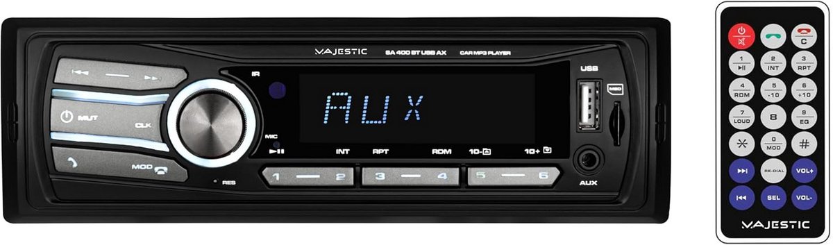 Universele 100W Auto Radio Stereo met Bluetooth, USB, Micro SD en Afstandsbediening