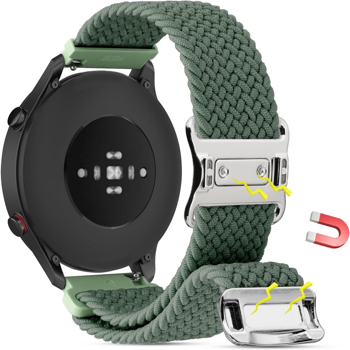 20mm Nylon Horlogeband met Magneetsluiting - Ademend en Verstelbaar voor Heren en Dames