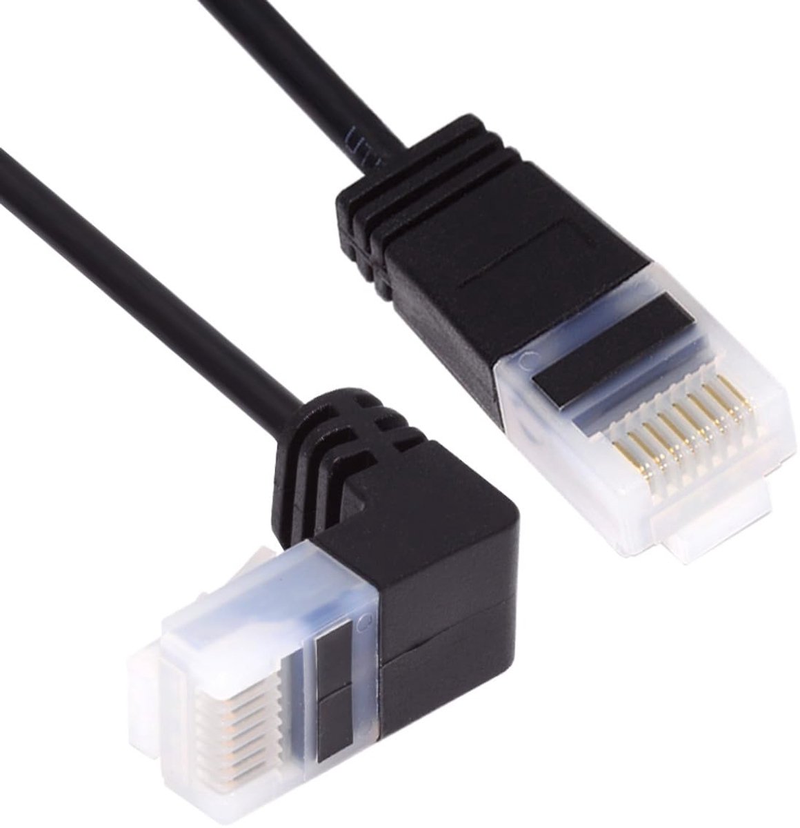 Dunne Cat6a Ethernet Kabel Schuin Hoek RJ45 UTP Netwerkkabel voor Router Laptop TV