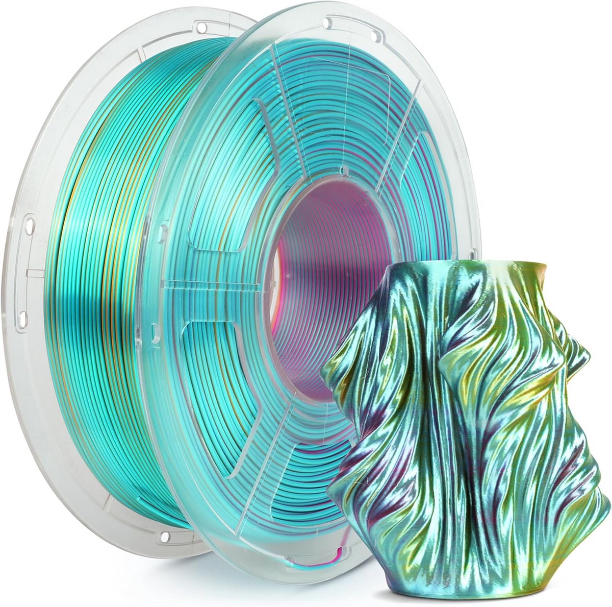 Zijde PLA Filament - 3D Print Materiaal - Projecten Ontwerpen - Drievoudige Kleurverandering - 1.75 mm 1 kg