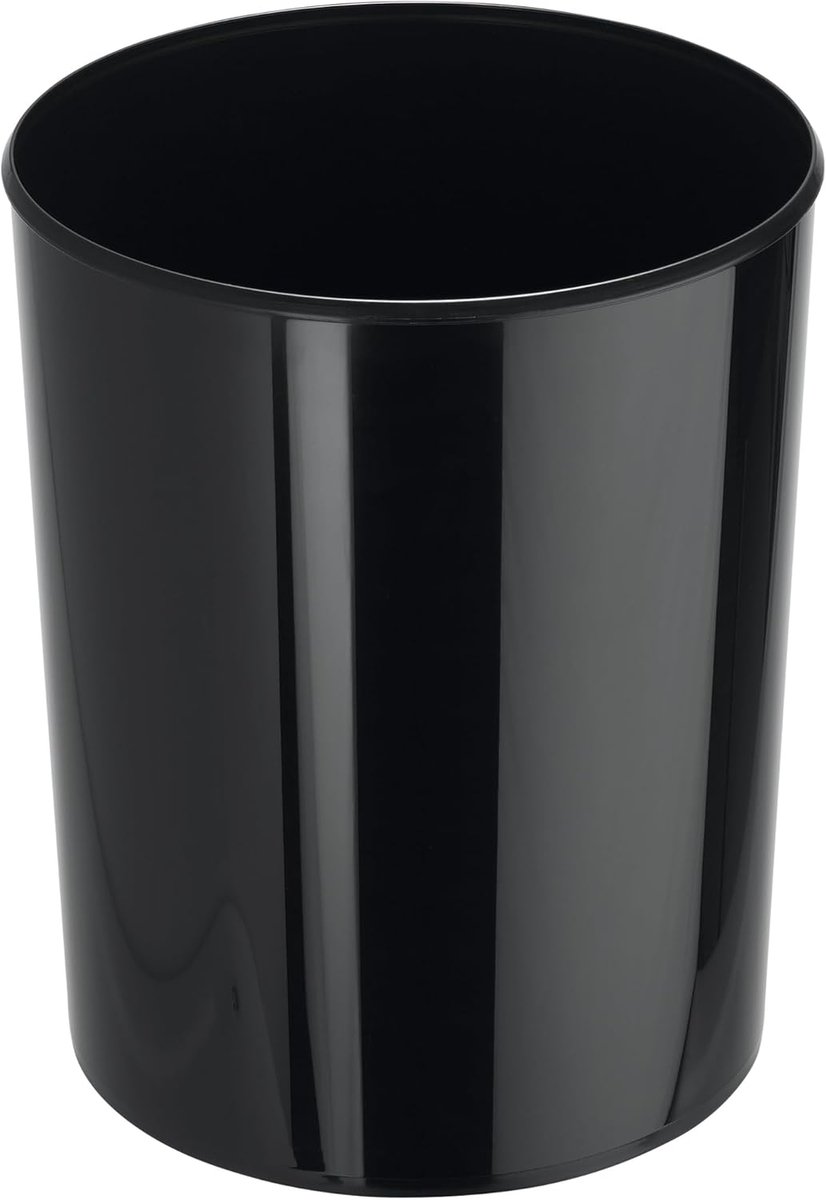 Elegante Design Prullenbak Hoogglans Zwart 20 Liter voor Kantoor en Thuis