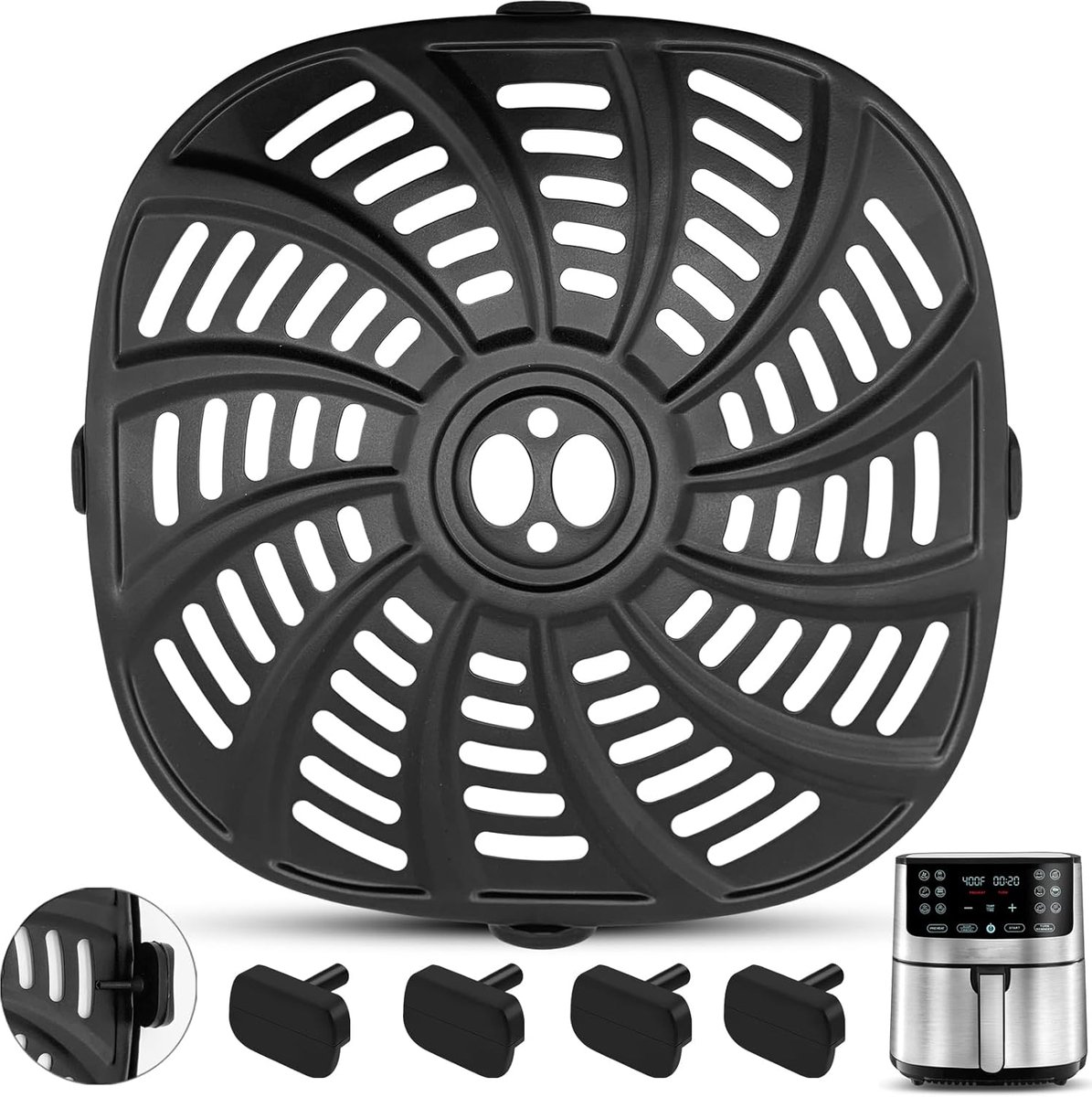 Airfryer Grillpan & Crisper Plaat voor 7QT/8QT Modellen - Antiaanbak Vervangend Accessoire