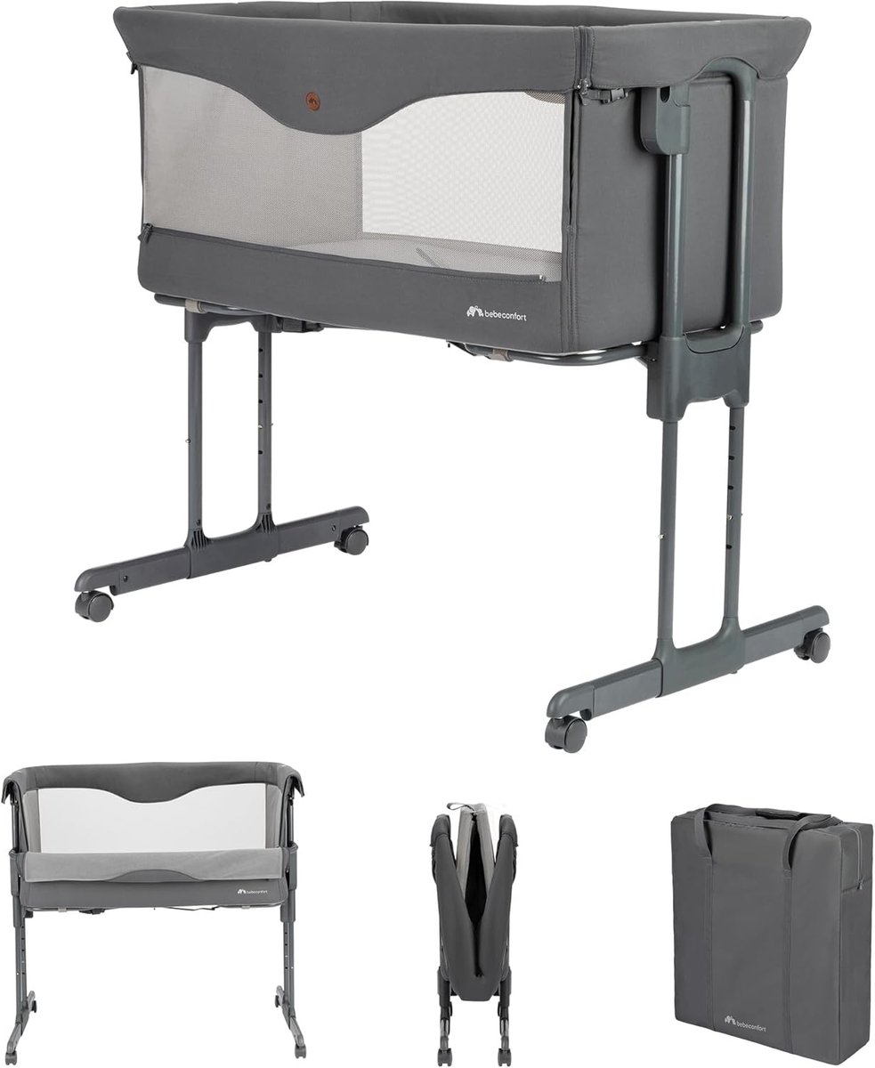 2-in-1 Baby Co-sleeper en Wieglige, Compact Inklapbaar met Reisb