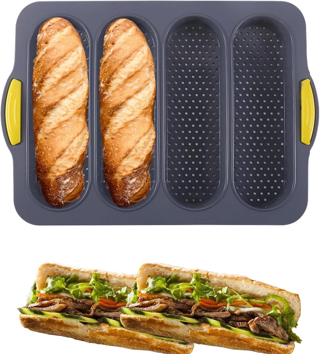 Flexibele Siliconen Bakvorm voor Brood en Baguettes met Antiaanbaklaag