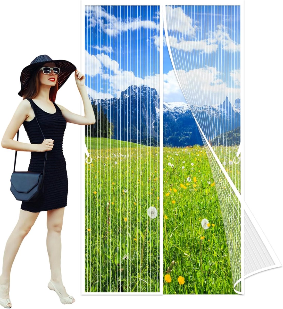 Magnetisch Hor voor Deur 163x230 cm - Eenvoudige Montage Zonder Boren - Wind- en Krasbestendig Gaasgordijn voor Terras- en Schuifdeuren