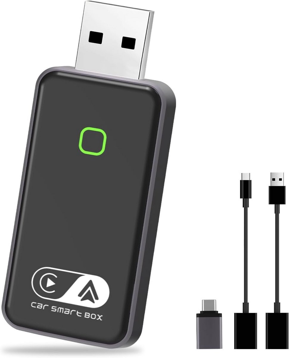 Draadloze CarPlay Adapter - Android Auto Dongle - Auto Entertainment - Snelle Stabiele Verbinding - Mini Compact Formaat