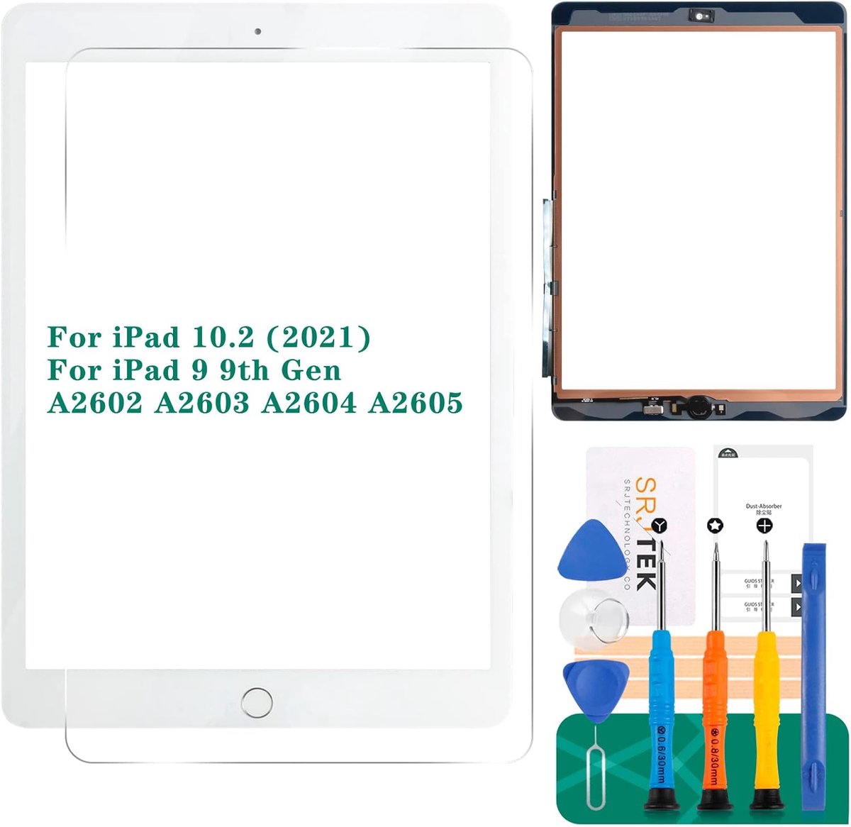 Touchscreen Vervanging Wit voor iPad 9e Generatie 10.2 inch 2021 Inclusief Home-knop