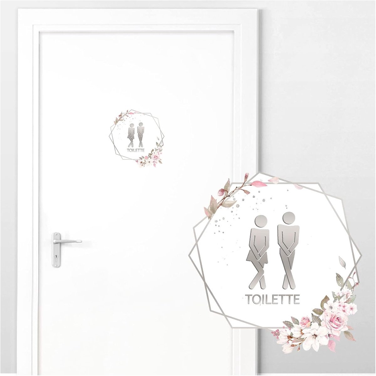 Deursticker Toilet - Muursticker Badkamer - Decoratie Aanbrengen - Zelfklevend Verwijderba
