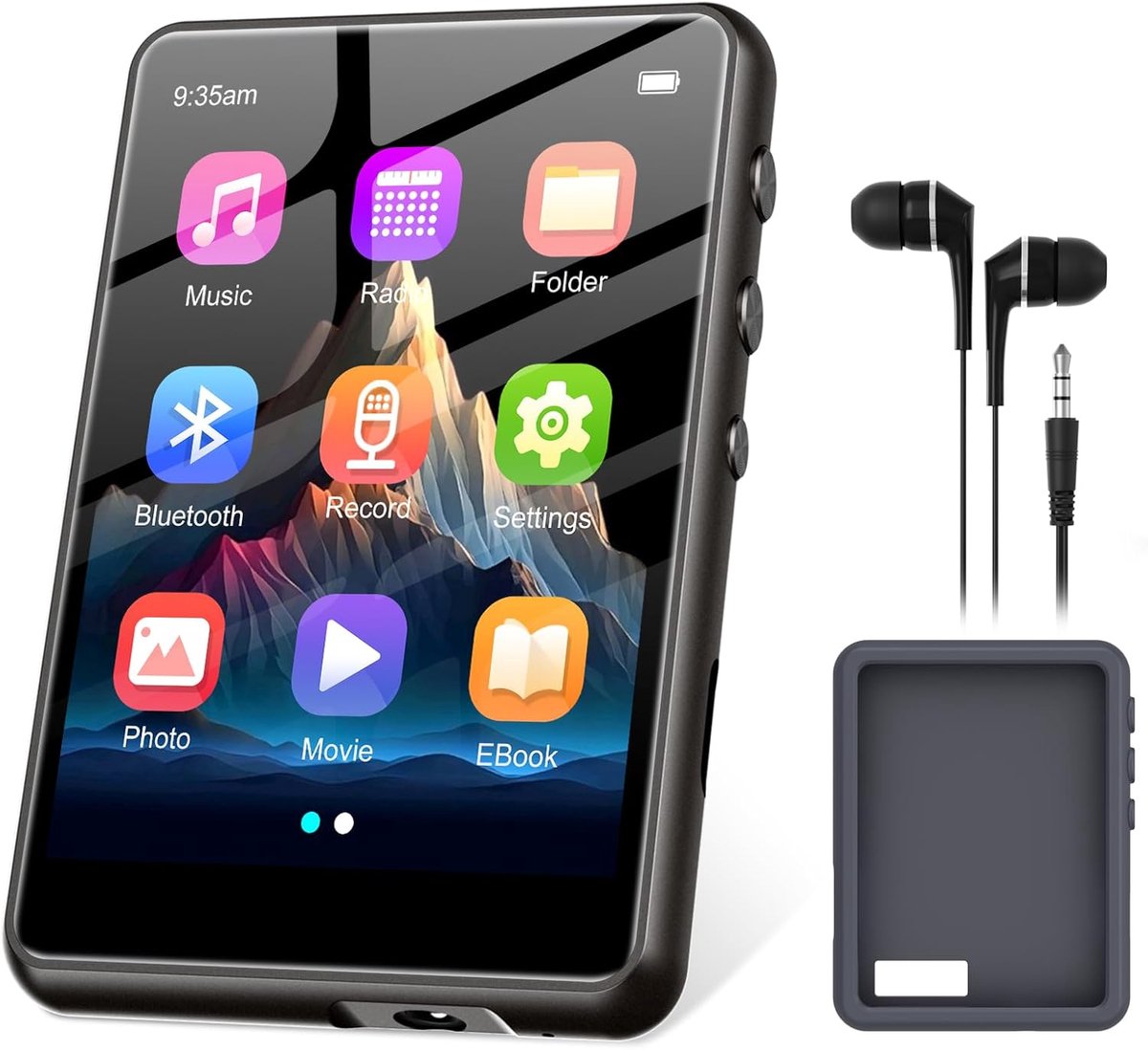 Draagbare MP3 Speler met 128GB, Bluetooth 5.3, Touchscreen en Ingebouwde Speaker
