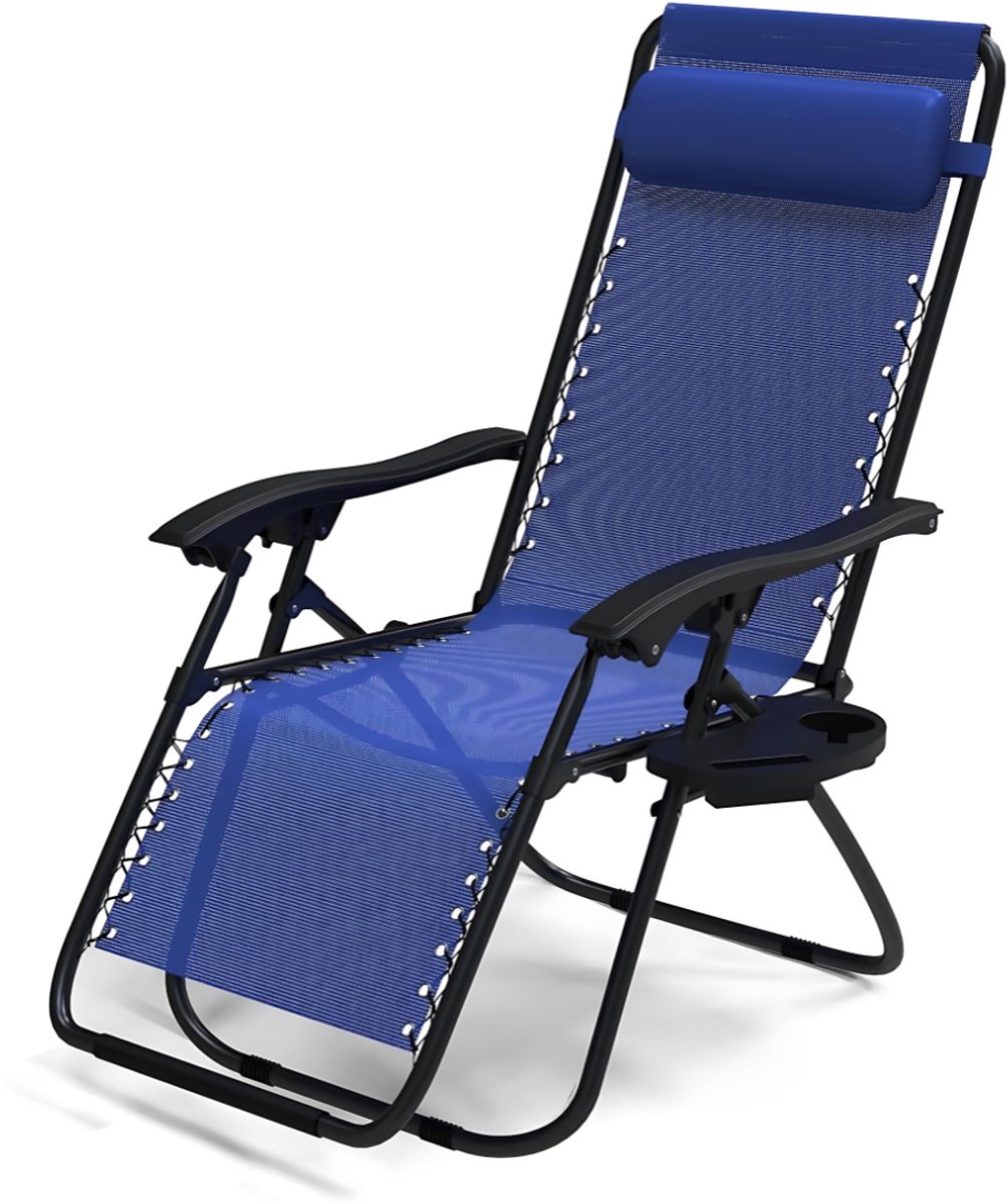 DnA® Ligstoel Tuin - Ligbed Tuin - Ligstoel Tuin Opvouwbaar - Ligstoel Tuin Verstelbaar - Ligbed Tuinmeubel - Blauw - ‎94cm x 67cm x 13cm