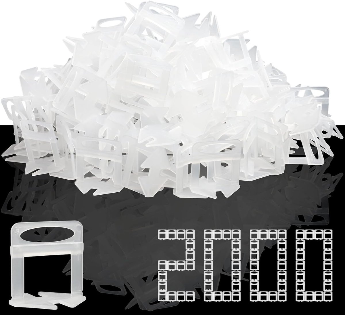 Tegelnivelleringssysteem 2000 Stuks voor Perfecte Voegbreedte 1,5 mm