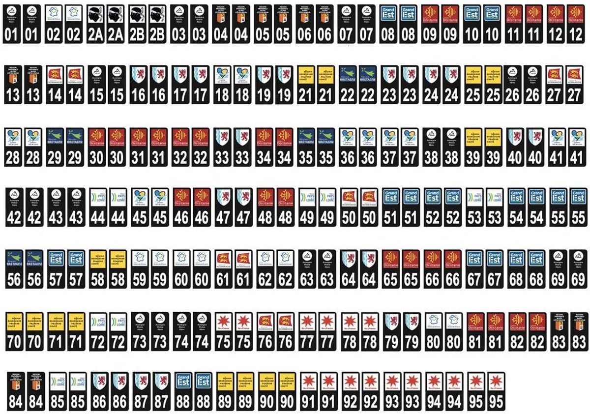 Kentekenplaat Stickers Departement 27 Eure Regio Normandië Logo