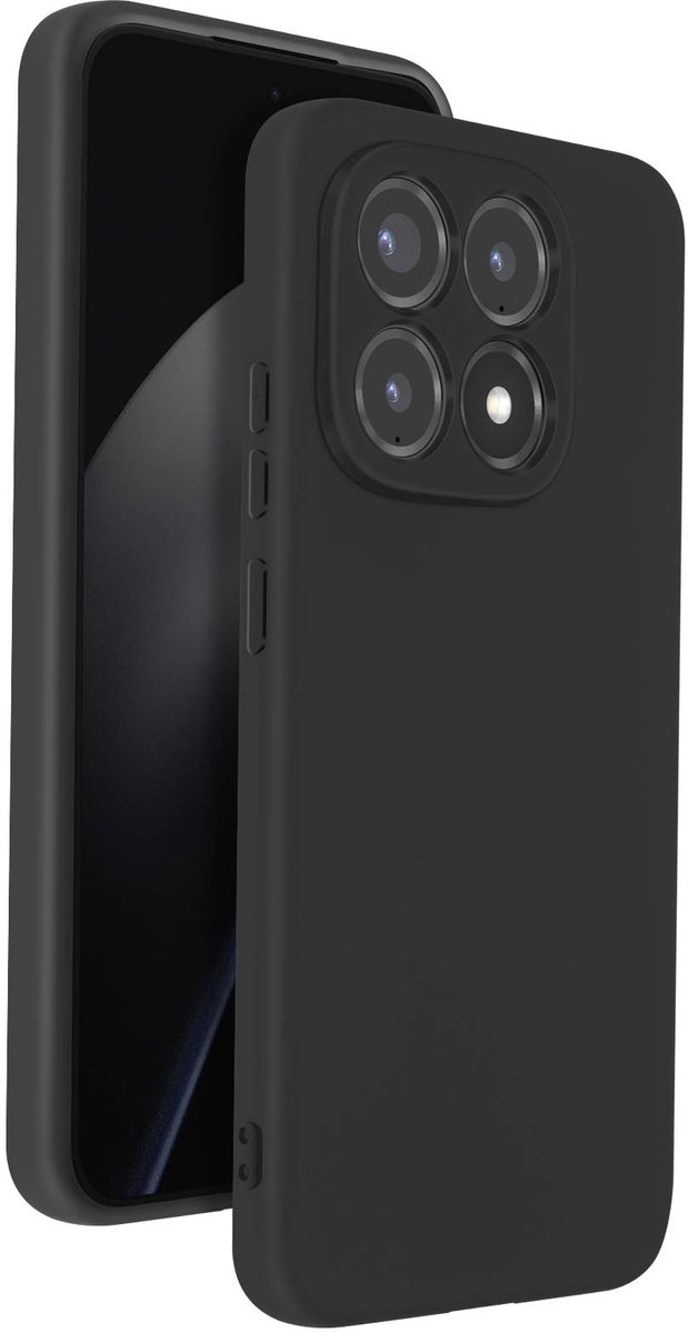 Avizar Soft-Touch Hoesje Geschikt voor Xiaomi 15T van Antislip Siliconen, Zwart